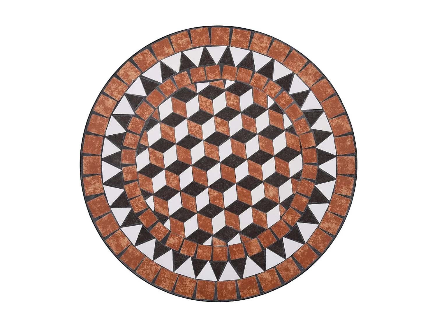 Table de bistro mosaïque Marron 60 cm Céramique