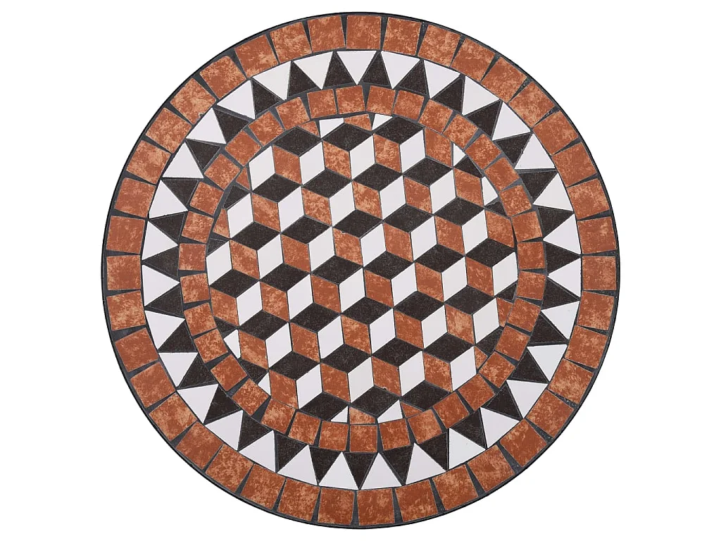 Bistrotisch Mosaik Keramik Braun 60 cm