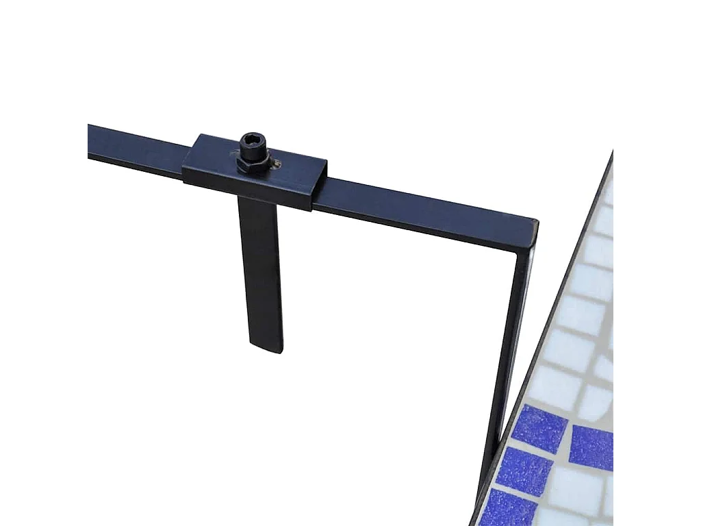 Mesa de varanda suspensa mosaico azul e branco