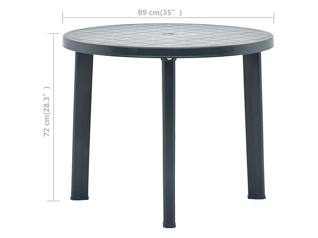 Tuintafel 89 cm kunststof groen