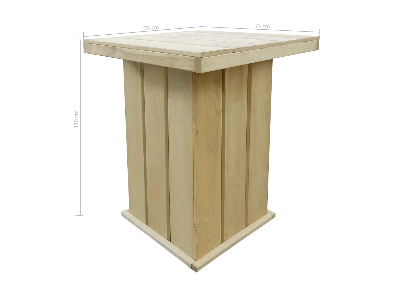 Bartafel 75x75x110 cm geïmpregneerd grenenhout