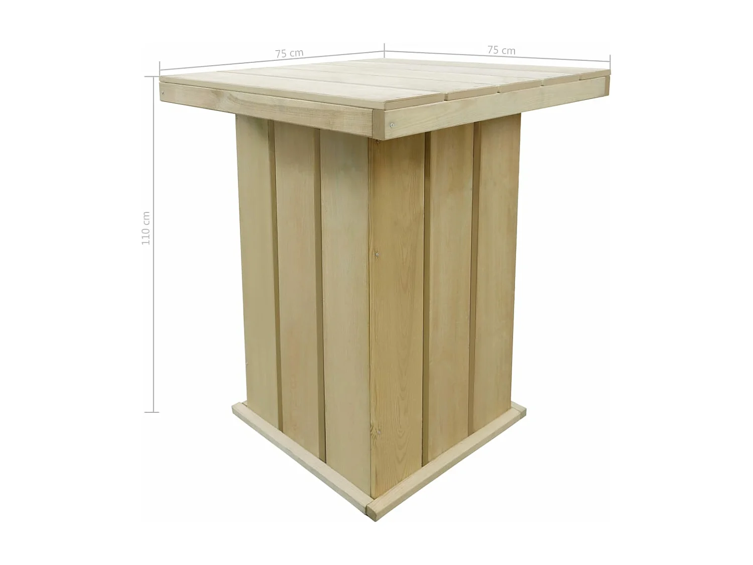 Bartafel 75x75x110 cm geïmpregneerd grenenhout