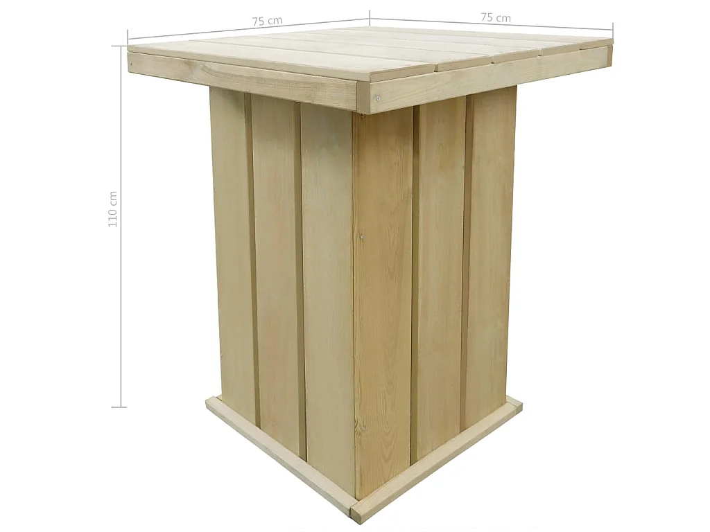 Bartafel 75x75x110 cm geïmpregneerd grenenhout