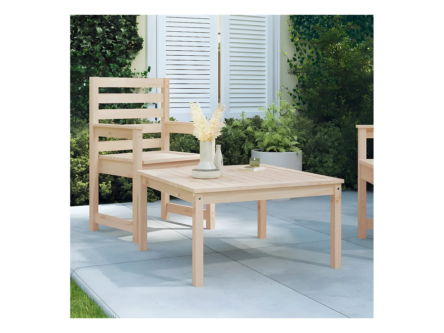 Table de jardin 82,5x82,5x45 cm bois massif de pin