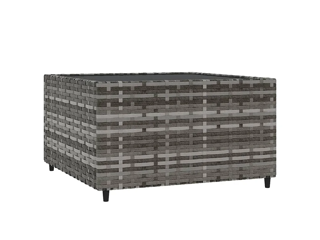 Garten-Couchtisch Quadratisch Grau 50x50x30 cm Poly Rattan