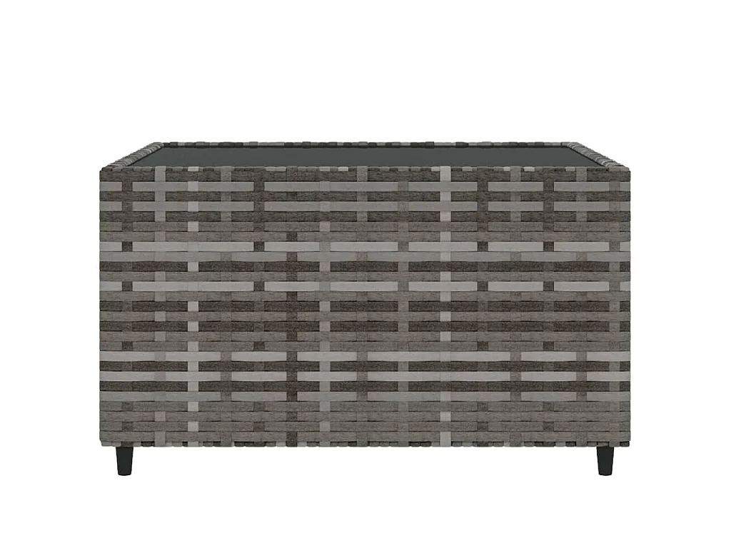 Garten-Couchtisch Quadratisch Grau 50x50x30 cm Poly Rattan