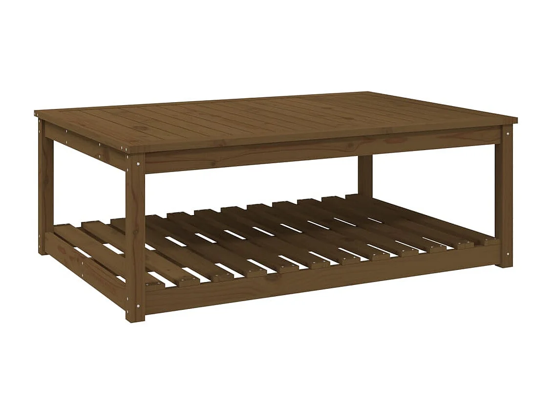 Table de jardin marron miel 121x82,5x45 cm bois massif de pin