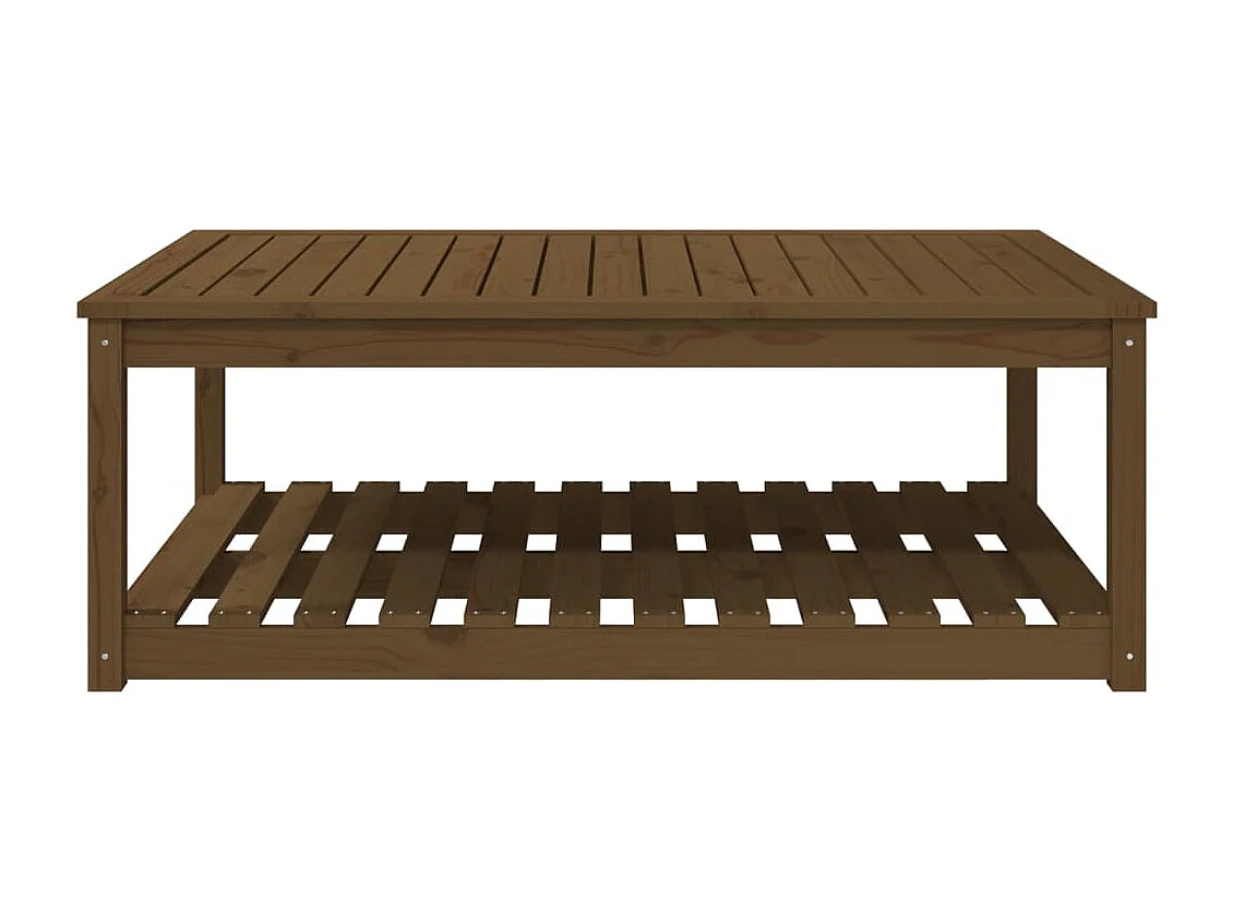 Table de jardin marron miel 121x82,5x45 cm bois massif de pin