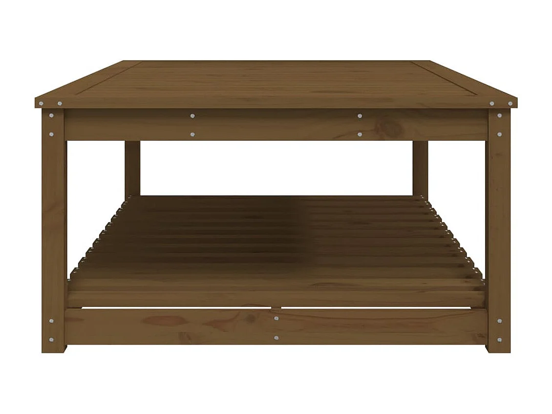 Table de jardin marron miel 121x82,5x45 cm bois massif de pin