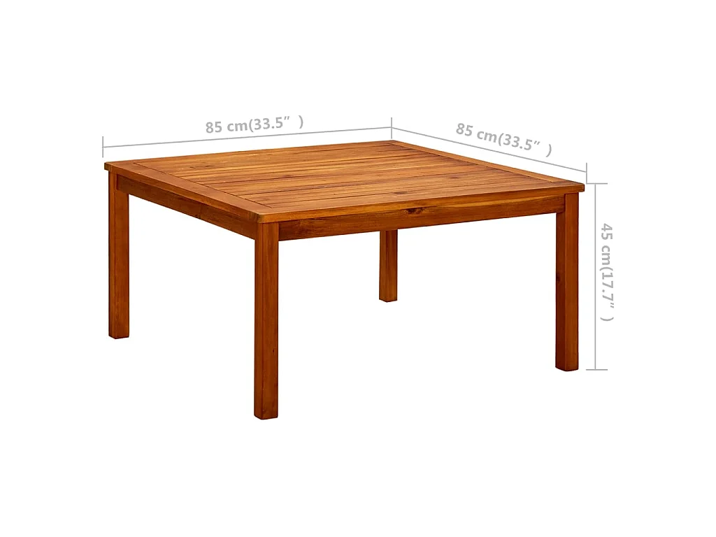Garten-Couchtisch 85x85x45 cm Massivholz Akazie