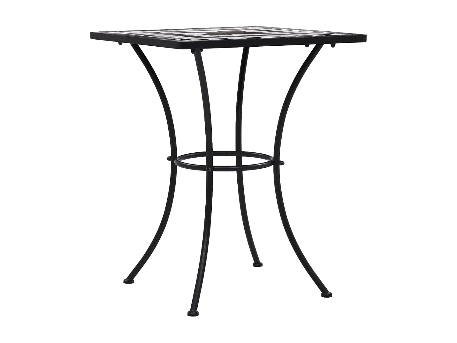Mesa bistró de mosaico cerámica negro y blanco 60 cm