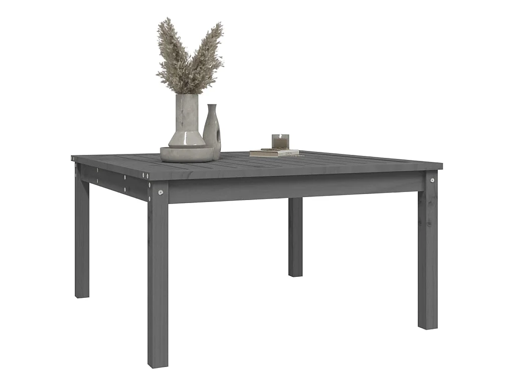 Tuintafel 82,5x82,5x45 cm massief grenenhout grijs