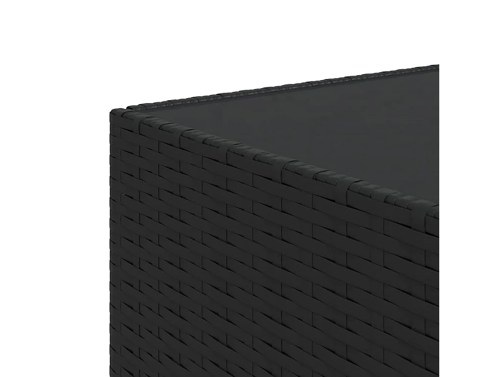 Salontafel vierkant 50x50x30 cm poly rattan zwart