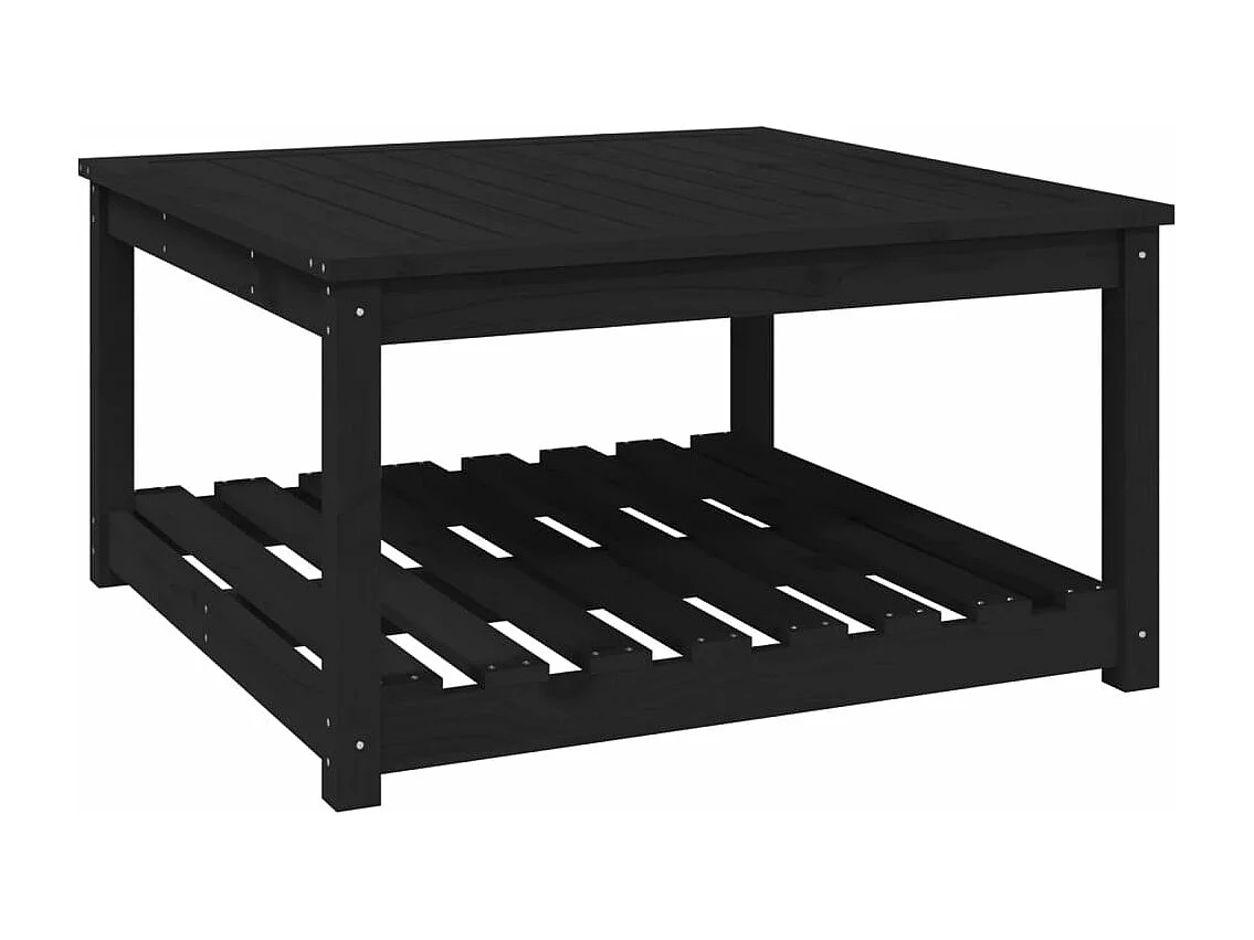 Gartentisch Schwarz 82,5x82,5x45 cm Massivholz Kiefer