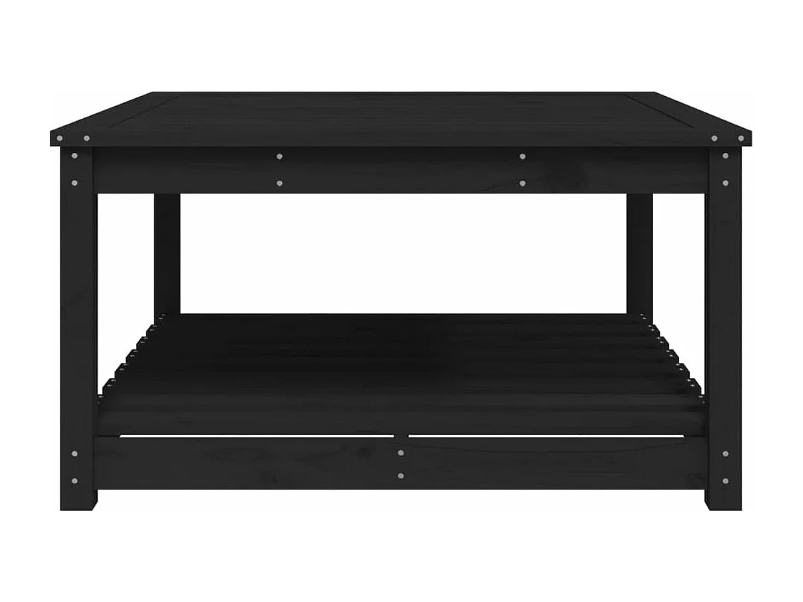 Gartentisch Schwarz 82,5x82,5x45 cm Massivholz Kiefer