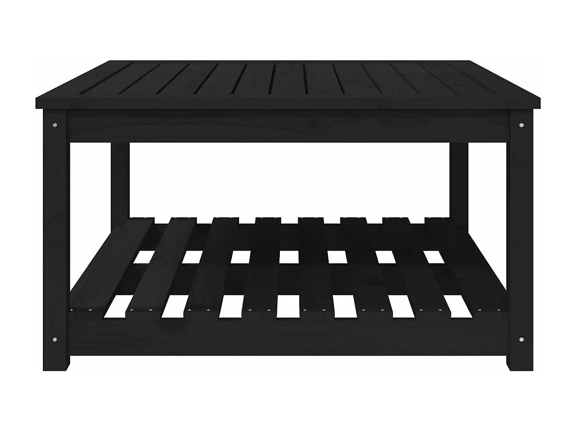 Table de jardin noir 82,5x82,5x45 cm bois massif de pin