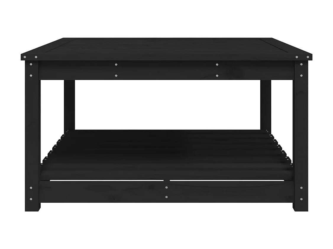 Table de jardin noir 82,5x82,5x45 cm bois massif de pin