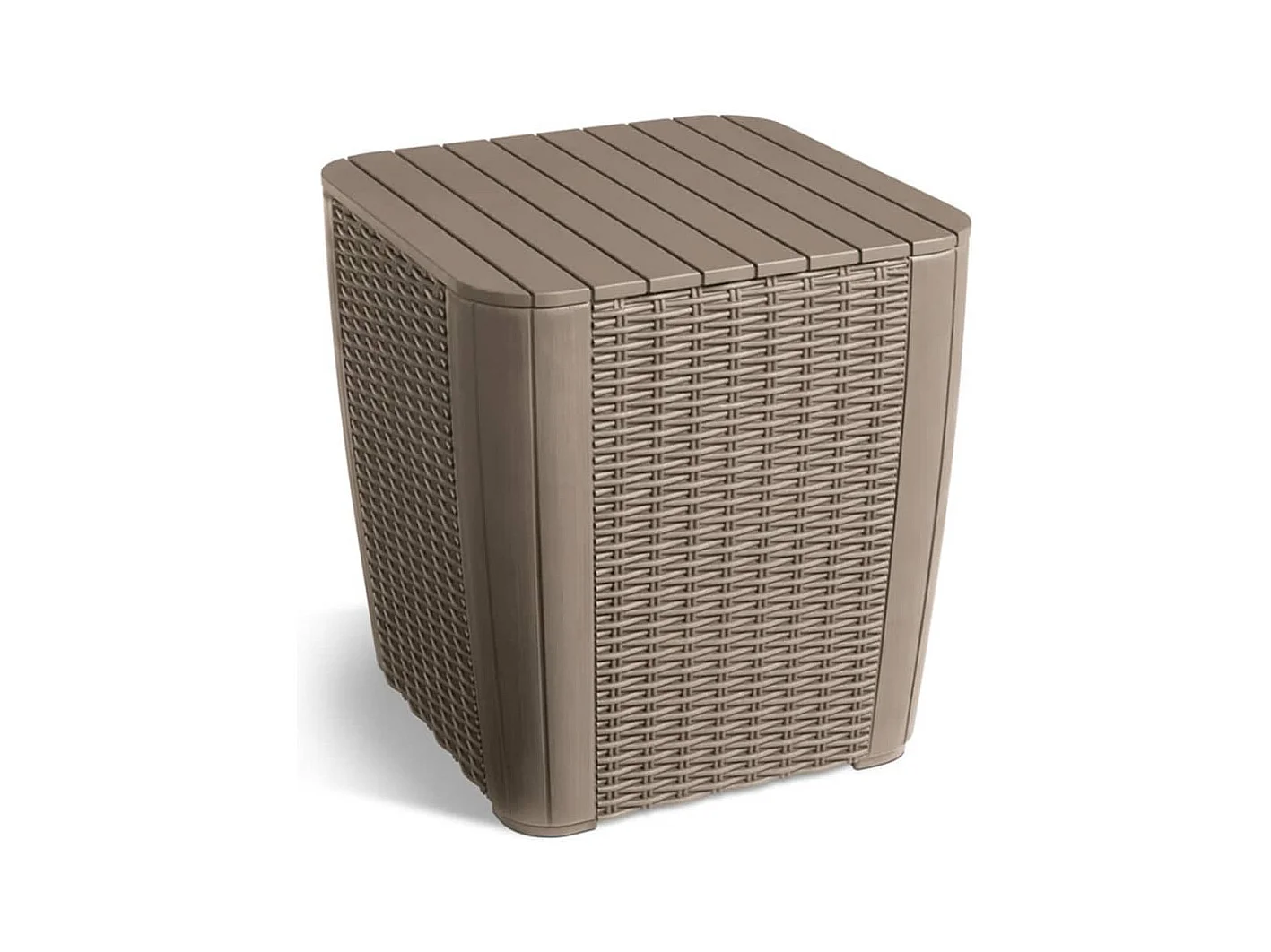 Table d'appoint de jardin Luzon Osier rond Cappuccino