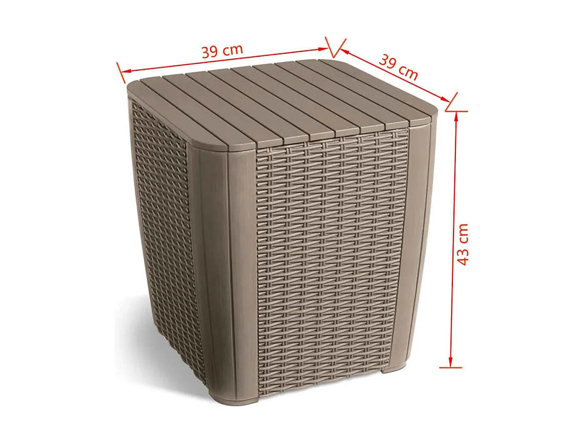 Table d'appoint de jardin Luzon Osier rond Cappuccino