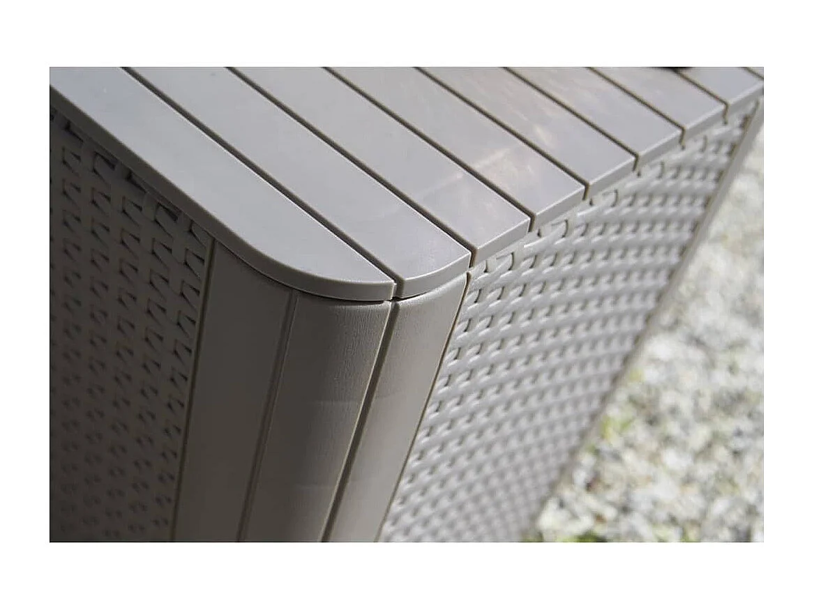 Table d'appoint de jardin Luzon Osier rond Cappuccino