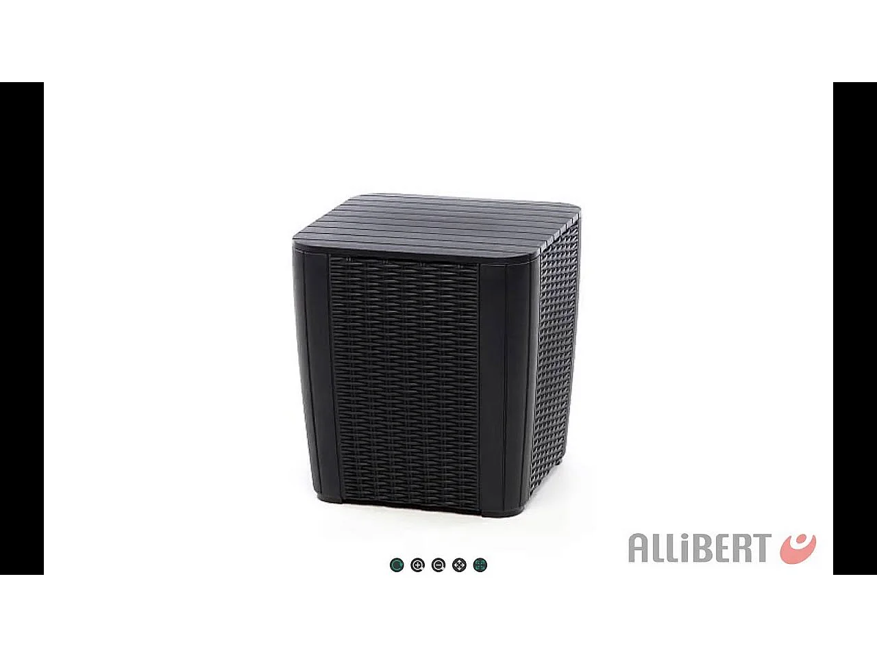 Table d'appoint de jardin Luzon Osier rond Cappuccino