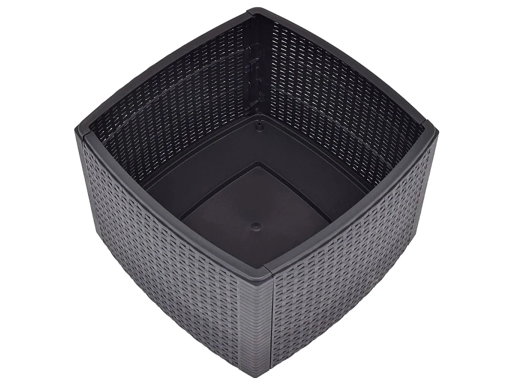 Bijzettafel 54x54x36,5 cm kunststof mokka