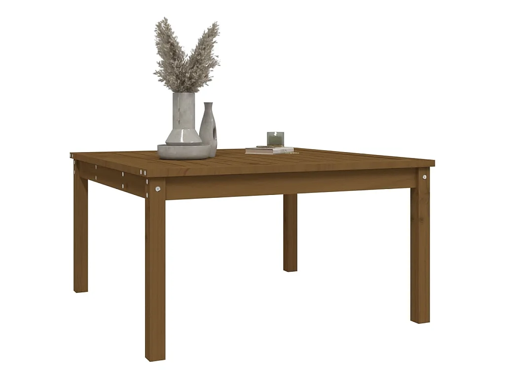 Table de jardin marron miel 82,5x82,5x45 cm bois massif de pin