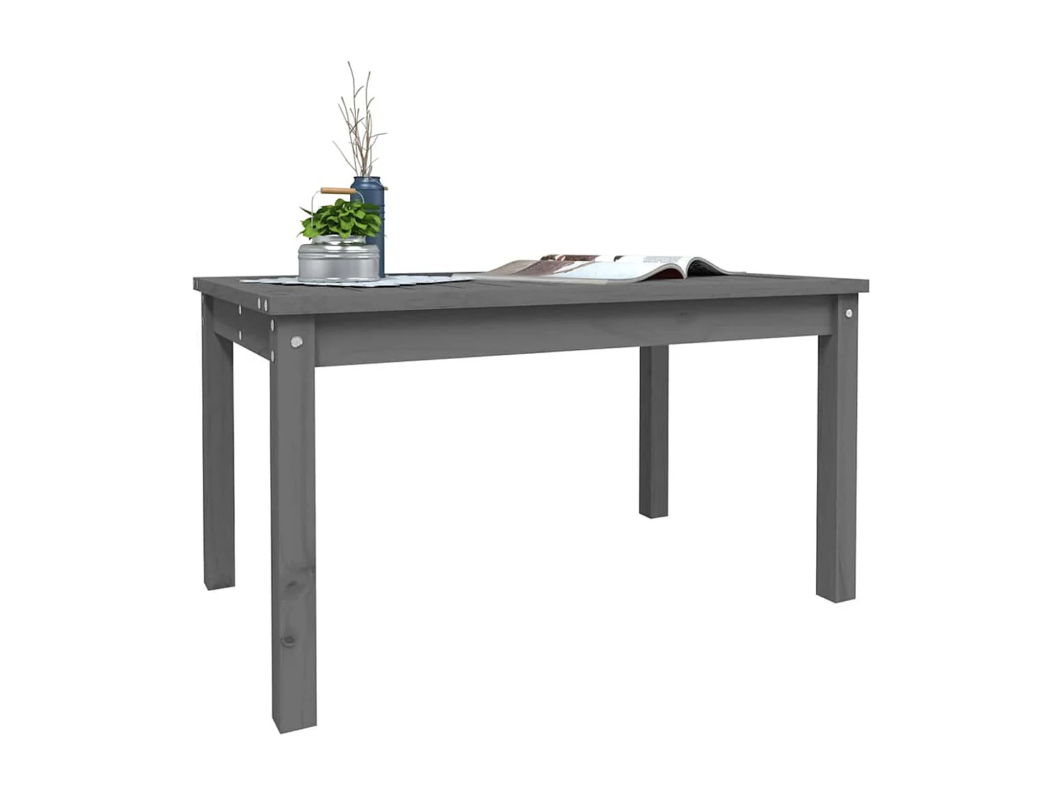 Table de jardin gris 82,5x50,5x45 cm bois massif de pin