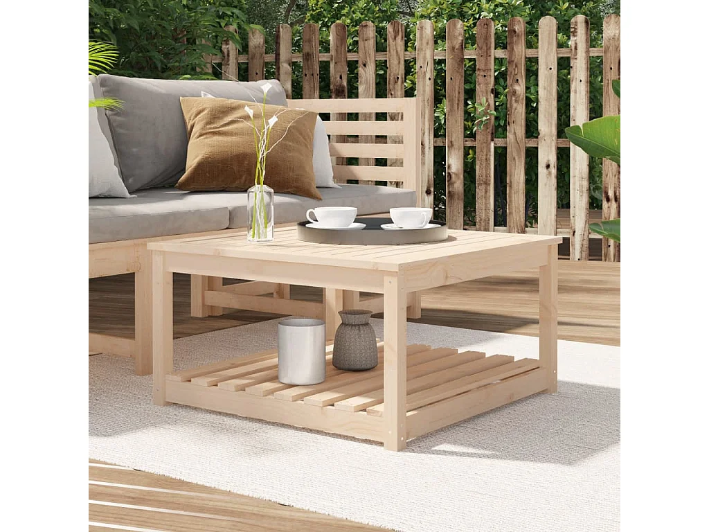 Tavolo da Giardino 82,5x82,5x45 cm in Legno Massello di Pino