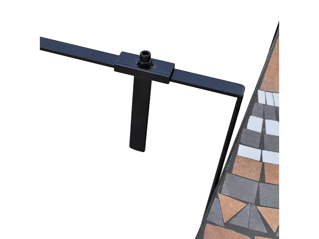 Balkonhängetisch Mosaik Terracotta und Weiß