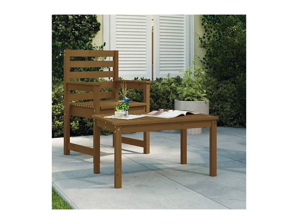 Table de jardin marron miel 82,5x50,5x45 cm bois massif de pin