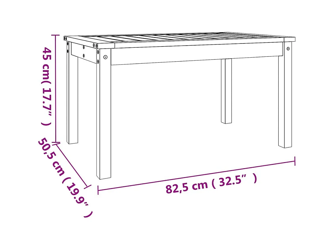 Table de jardin marron miel 82,5x50,5x45 cm bois massif de pin