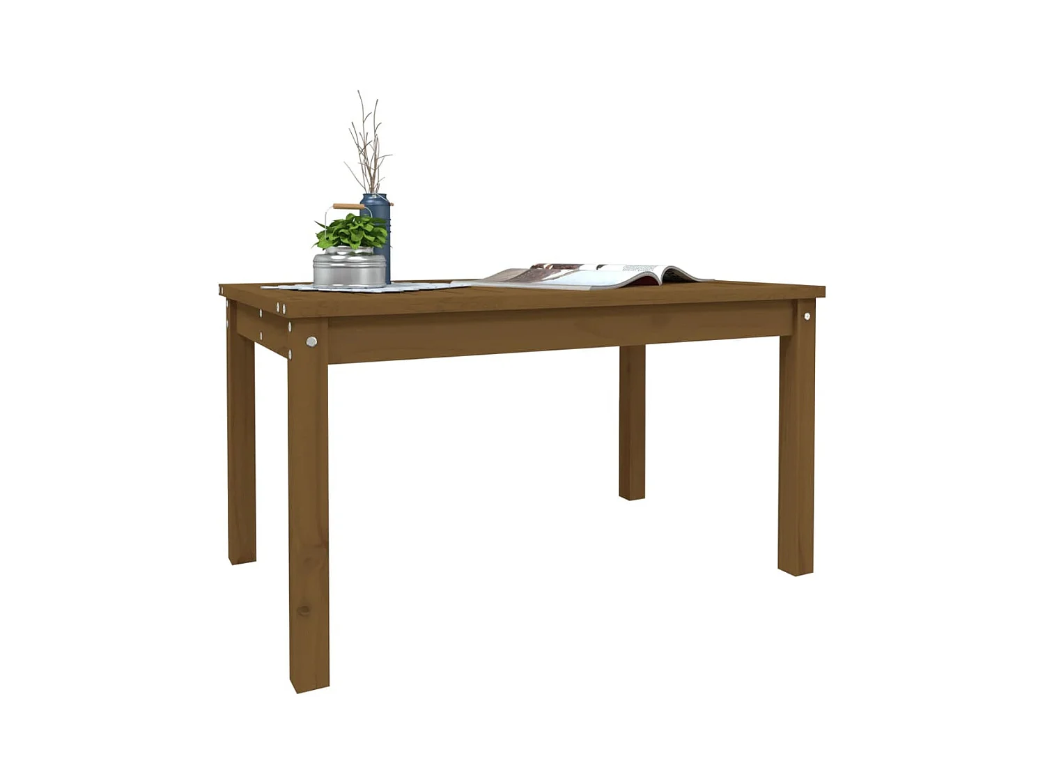 Table de jardin marron miel 82,5x50,5x45 cm bois massif de pin