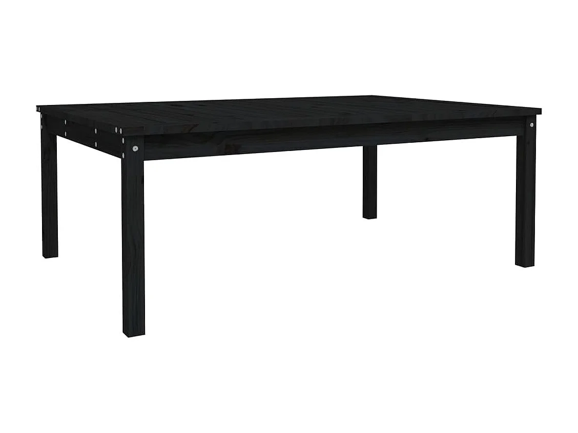 Table de jardin noir 121x82,5x45 cm bois massif de pin
