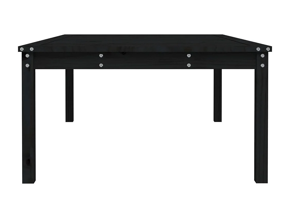 Table de jardin noir 121x82,5x45 cm bois massif de pin