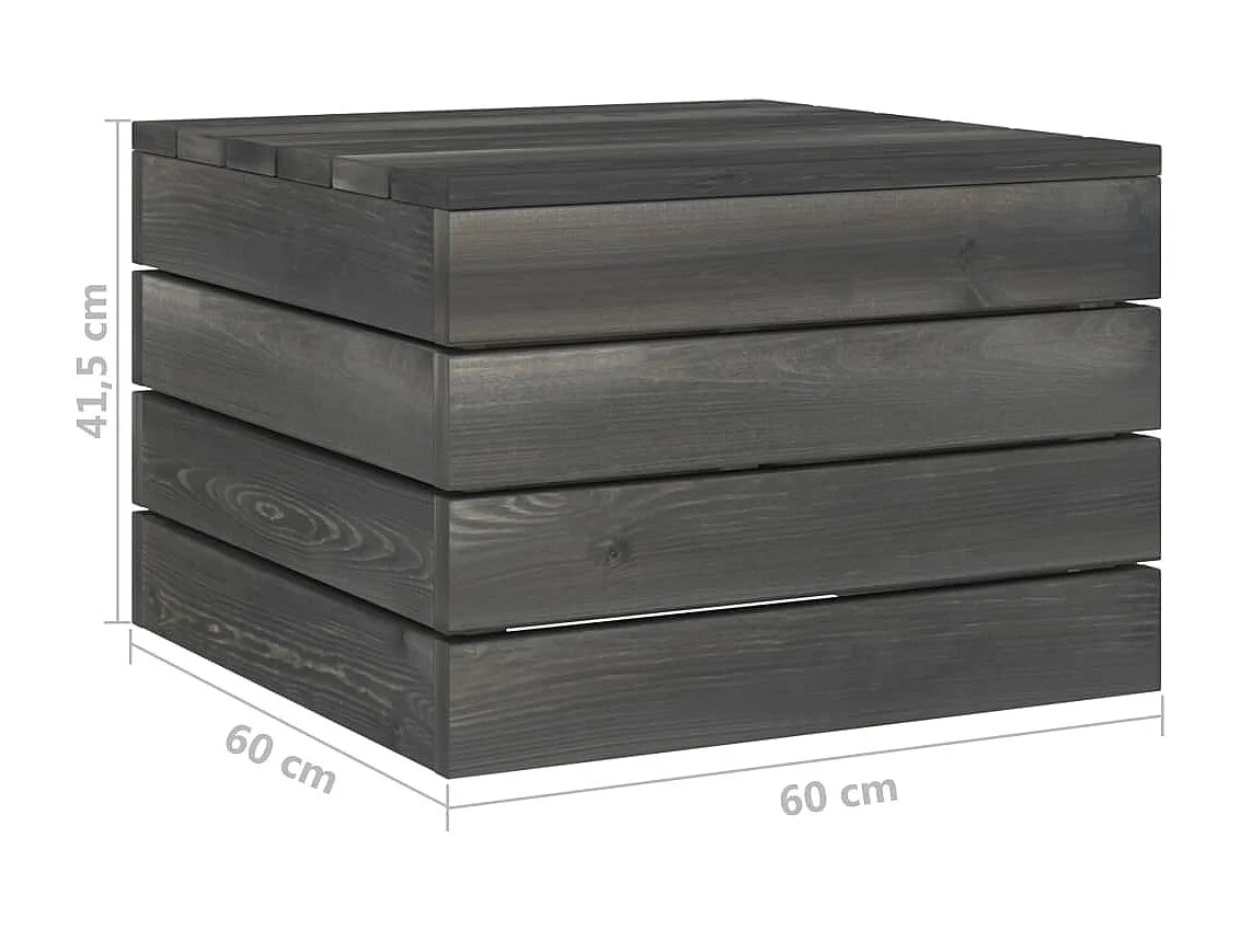 Palettentische 2 Stk. Kiefer Massivholz Dunkelgrau