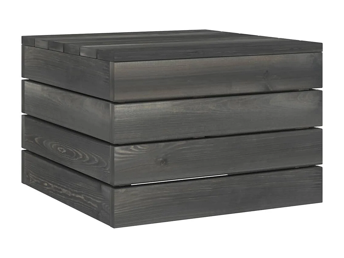 Tables palette de jardin 2 pcs Bois de pin massif Gris foncé