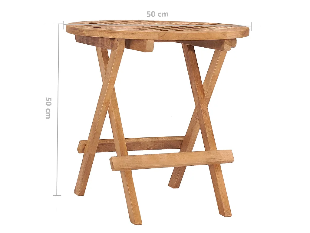 Mesa de jardim dobrável 50x50x50 cm madeira de teca maciça