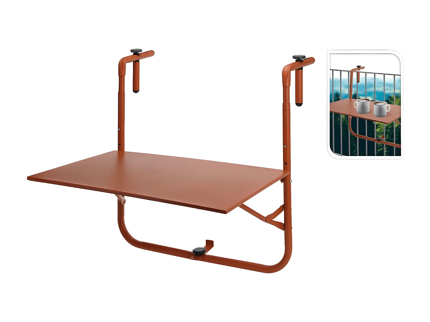 Table de balcon terre cuite mate