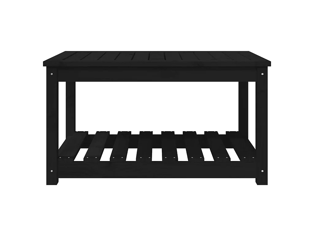 Gartentisch Schwarz 82,5x50,5x45 cm Massivholz Kiefer