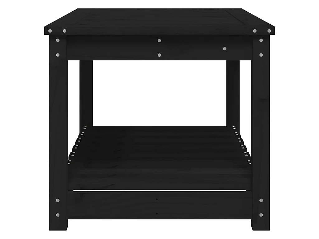 Gartentisch Schwarz 82,5x50,5x45 cm Massivholz Kiefer