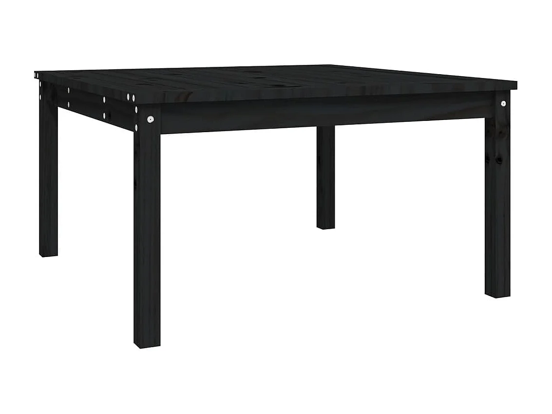 Gartentisch Schwarz 82,5x82,5x45 cm Massivholz Kiefer