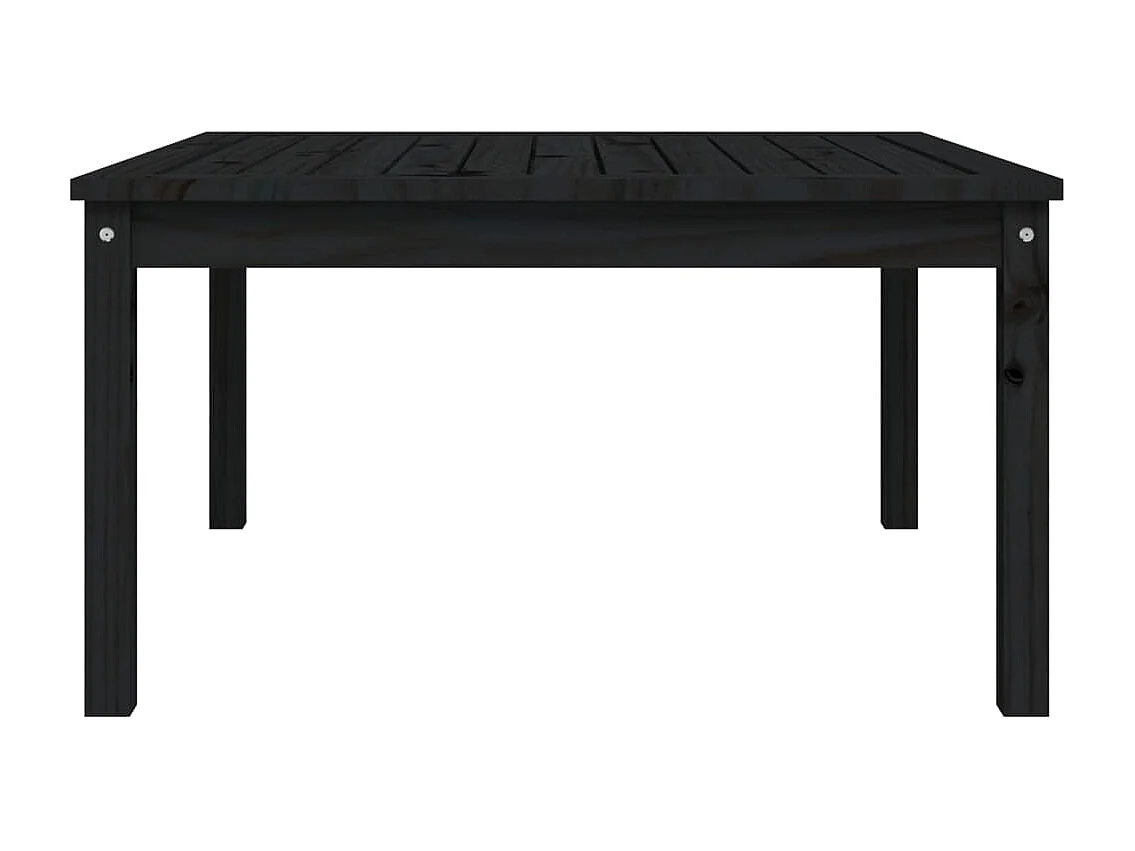 Gartentisch Schwarz 82,5x82,5x45 cm Massivholz Kiefer