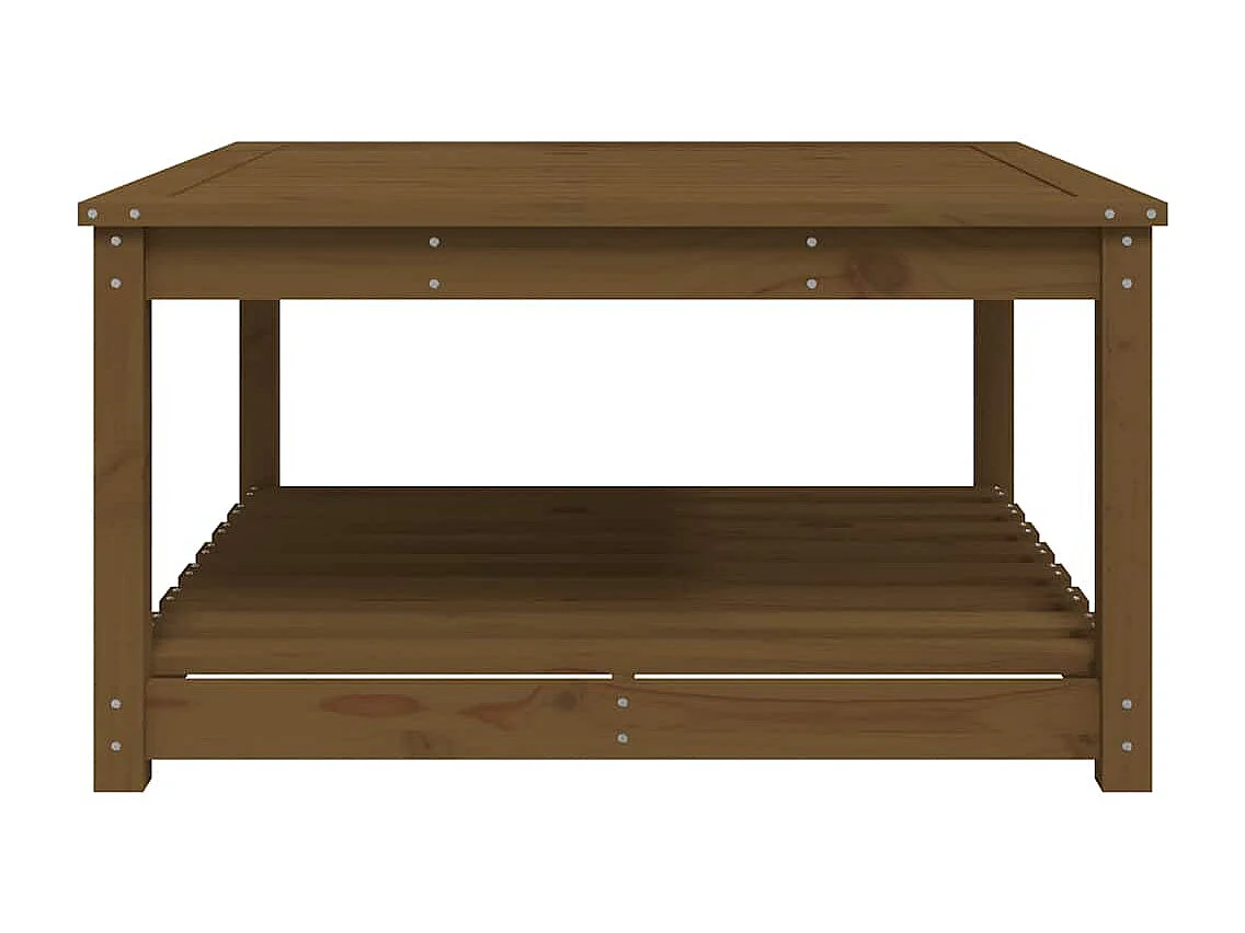 Mesa de jardín madera maciza pino marrón miel 82,5x82,5x45 cm