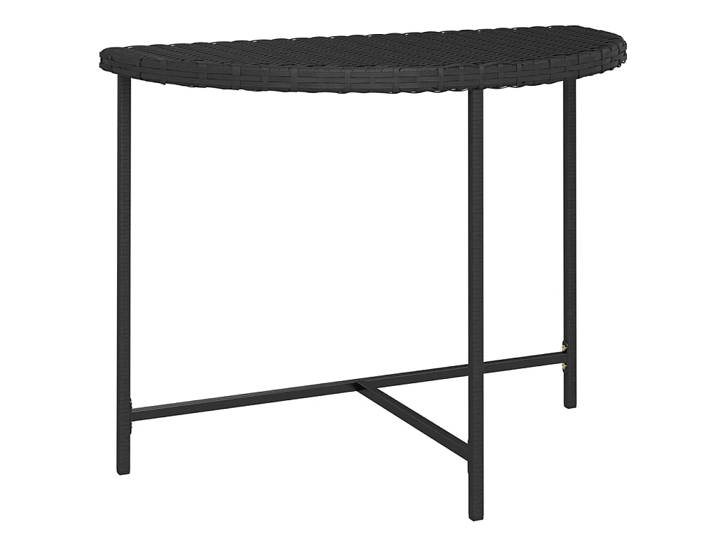 Gartentisch Schwarz 100x50x75 cm Poly Rattan