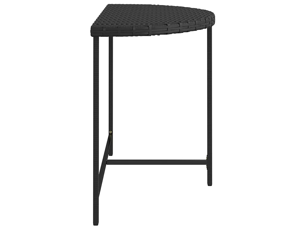 Gartentisch Schwarz 100x50x75 cm Poly Rattan