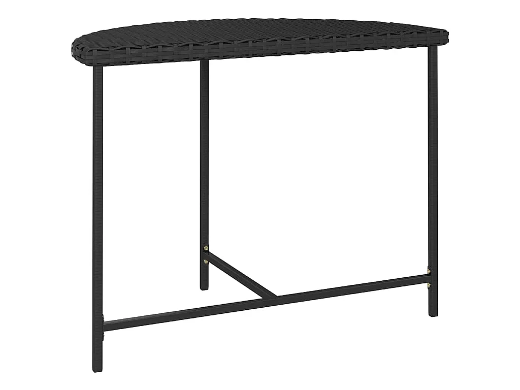 Table de jardin Noir 100x50x75 cm Résine tressée