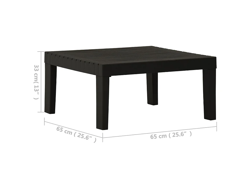 Lounge-Gartentisch Kunststoff Grau