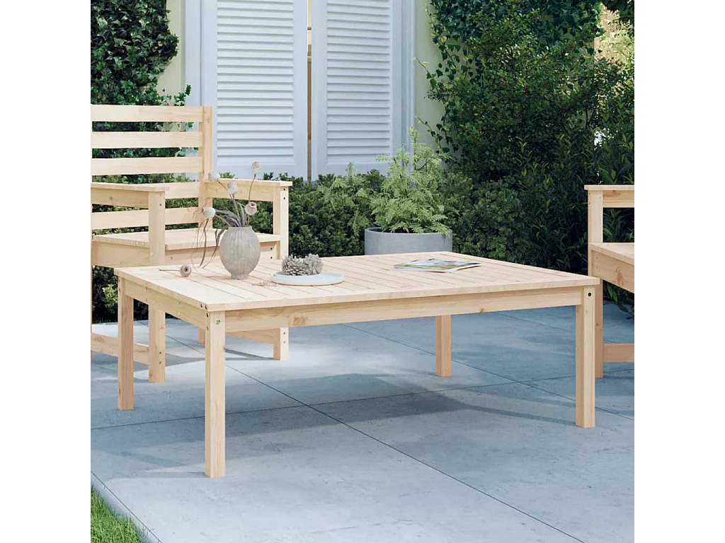 Gartentisch 121x82,5x45 cm Massivholz Kiefer