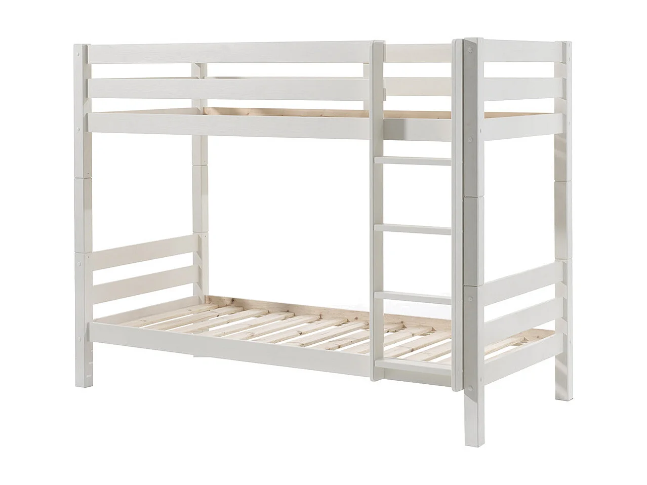 SLEEPY - Lit Superposé H160 en Pin Laqué Blanc 90x200cm